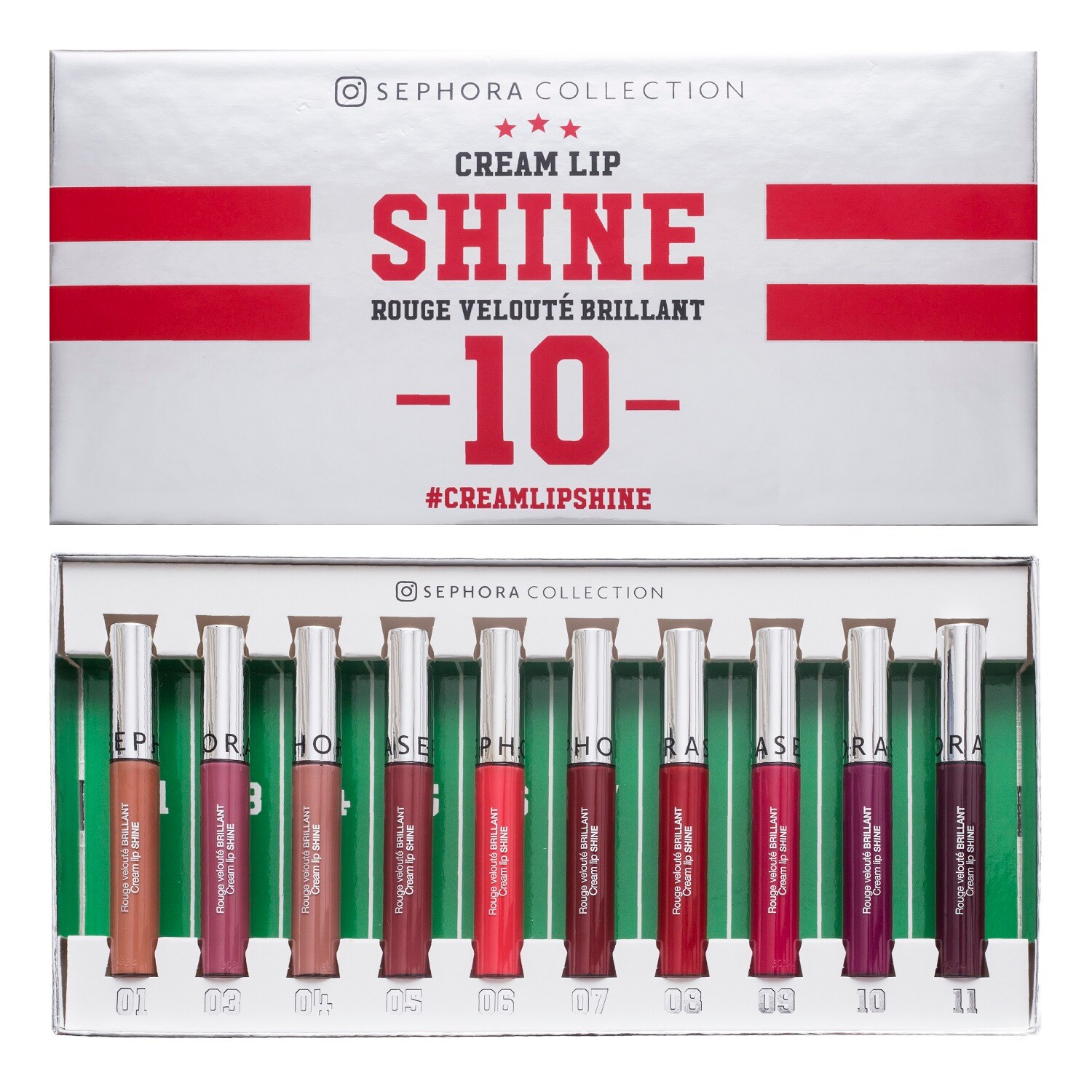 Coffret Cream lip Shine 10 Rouge velouté brillant de SEPHORA